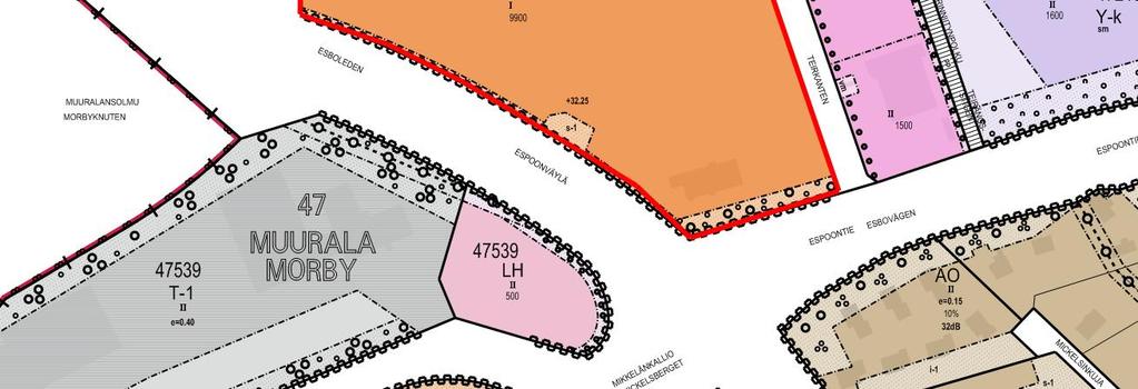 Kuva 5: Ote ajantasa-asemakaavasta (10/2017) Espoo kaupunki. MITÄ JA MITEN SUUNNITELLAAN?