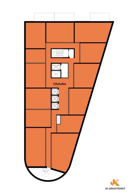 CitySuites (14.-21. krs 7200 m 2 ) 8 kerrosta yksityisomisteisia CitySuites -kaksioita ja kolmioita, yhteensä noin 100 tasokasta, tilavaa, laadukkaasti ja tyylikkäästi sisustettua huoneistoa.