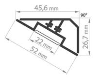 29 KULMAPROFIILI 121TA003 MATERIAALI, muovi KORKEUS 10,5mm LEVEYS 30mm