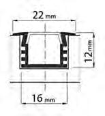 MATERIAALI, muovi KORKEUS 16mm LEVEYS 18,5mm SISÄLEVEYS 11,2mm PITUUS