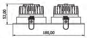 uppoasennus 180mm x 90mm x 52mm UPOTUSSYVYYS 65mm ASENNUSREIKÄ 168mm x 83mm 0,4kg valkoinen