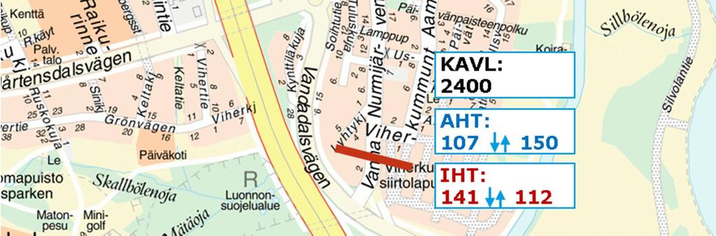 Melulaskennoissa ja tekstissä esitetyt liikennemäärät on esitetty kootusti raportin liitteessä 1. 2.