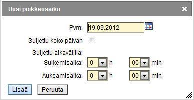 Kalenteri Asetukset Yksikön asetukset Uudessa kalenterissa on valmiiksi kirjattu pyhäpäivät suljetuksi, mutta jos yksiköllä on tarvetta laittaa kalenteri kiinni esim.