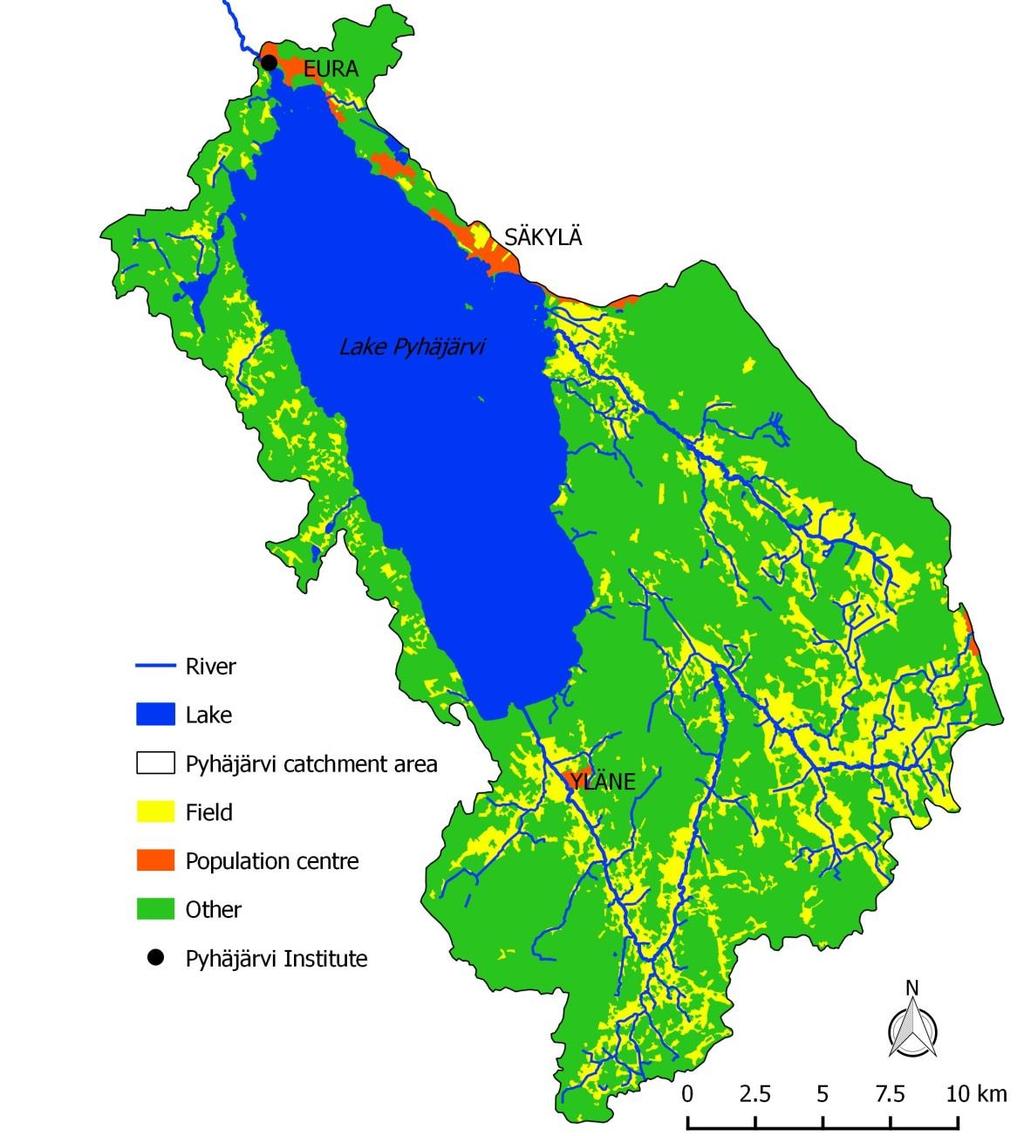 Pyhäjärven valuma-alue Järvi Pinta-ala 154 km 2 Keskisyvyys 5.
