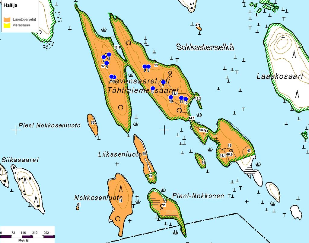 2 Kartoituskohde Revonsaaret eli Tähtiniemensaaret (taulukko 1, kuva 1) valittiin kartoituskohteeksi etukäteistietojen perusteella, koska saarilla on melko runsaasti kuolleita koivuja sekä suuria