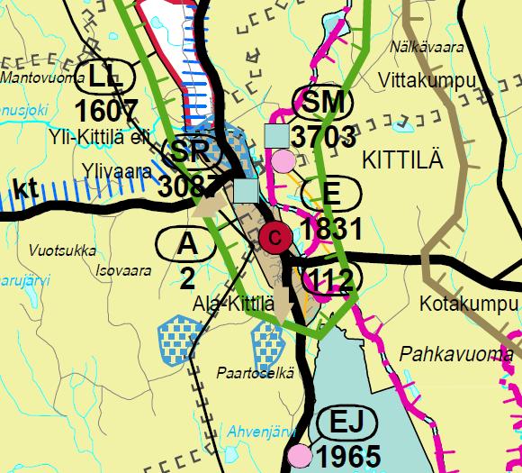 FCG Finnish Consulting Group Oy Kaavaselostus, kaavaehdotus 45 (113) 3.9 Suunnittelutilanne 3.9.1 Maakuntakaava Lapin liiton valtuusto hyväksyi Tunturi - Lapin maakuntakaavan 25.11.2009 ja ympäristöministeriö on vahvistanut kaavan 23.