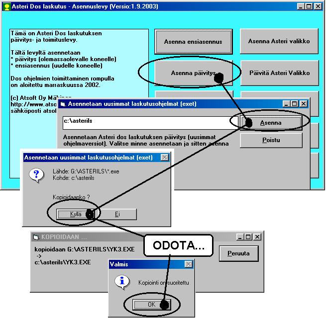 Päivityksen asentaminen Päivitys sisältää Cd-levyn (4.10.2005 tai uudempi). Cd levyltä voi tehdä päivityksen lisäksi ensiasennuksen uuteen koneeseen.