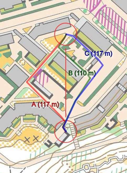 Rata F / 5-6 Tuubapolun sokkelot Lyhyt siirtymäväli antaa pienen