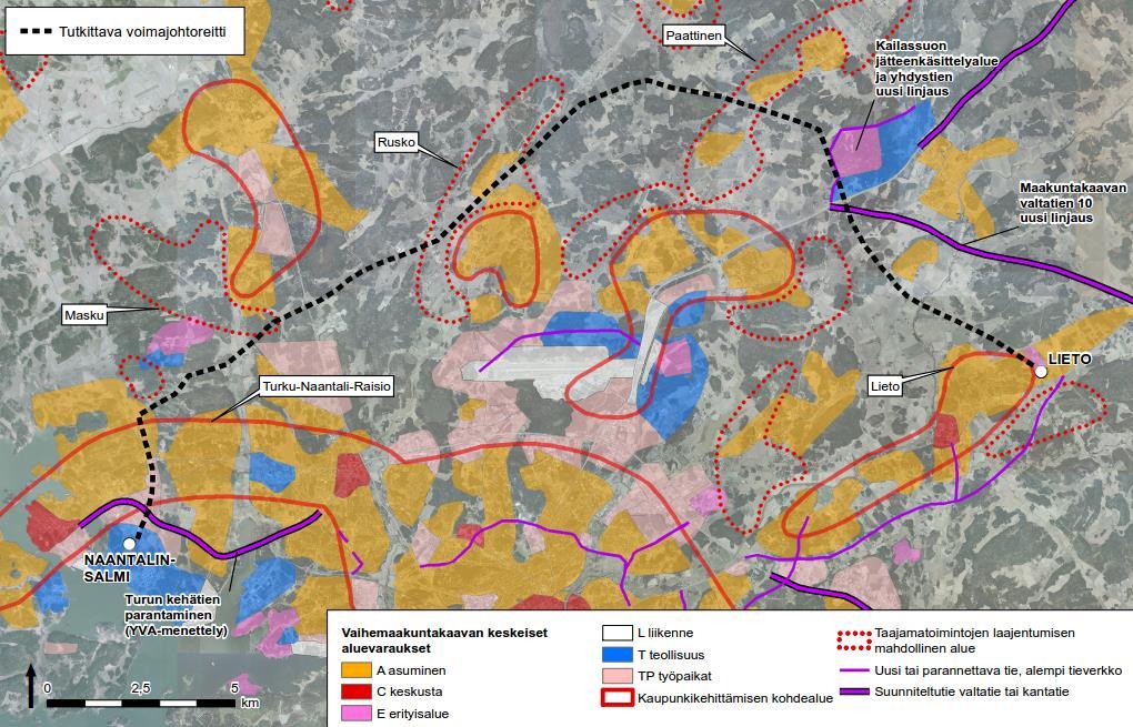 Selvitys maakuntakaavoitusta varten sivu 10 /36 Varsinais-Suomen maakuntavaltuusto on käynnistänyt Varsinais-Suomen taajamien maankäytön, palveluiden ja liikenteen vaihemaakuntakaavan (kuva 6).