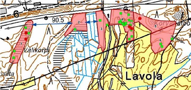 5 LUONTOARVOILTAAN MERKITTÄVÄT KOHTEET 7 5.1 Eteläosa Kohteiden rajaukset on esitetty kuvissa 4, 7, 9 ja 11