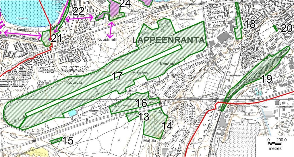 19. Lappeenrannan ratapiha Lappeenrannan ratapiha on laaja avoin ja valtaosin hiekkapohjainen alue, jonka kasvilajistoon kuuluvat mm.