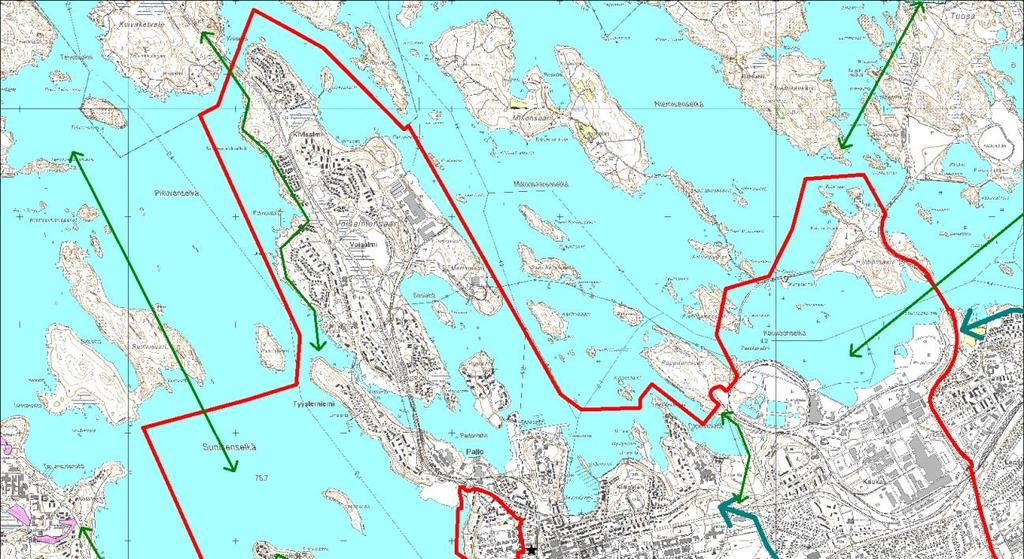 30 la 2009). Liikenneväylät ja etenkin valtatie 6 ovat selvitysalueen kohdalla selkeitä eläinten liikkumista rajoittavia tekijöitä.