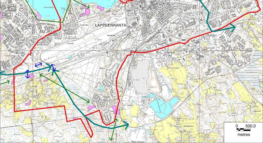 Eläinten kulkuun soveltuvina on kuitenkin mainittu raviradan ympäristöön sijoittuvat Tiaisen risteyssilta S7, Korkea-Ahon risteyssilta S9 ja Helsingintien alikulkukäytävä S45. B E D M A M M C Kuva 22.