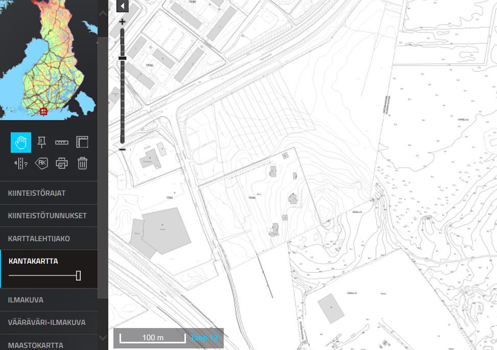 KANTAKARTAT SELAILUSSA Kantakartta-aineistoa käytetään