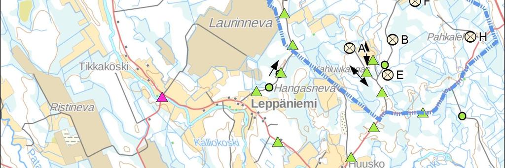 alueelta tehdyt pohjanlepakkohavainnot