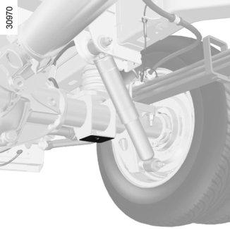 PYÖRÄN VAIHTAMINEN: hydraulinen tunkki (2/3) Irrota ruuvit ja vedä irti pyörä (irrota tarpeen vaatiessa keskellä oleva napakapseli).