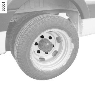 PYÖRÄN VAIHTAMINEN: hydraulinen tunkki (3/3) Tarkista vararenkaan kiristys ja ilmanpaine mahdollisimman pian. E F A B K G H D C J I Kiristä mutterit ja laske tunkki.