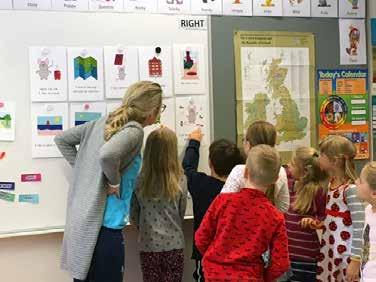 Kerhossa puhumme suomea ja englantia. Lapsi harjoittelee englannin perussanastoa mm. kalenteri, värit, numerot, vaatteet, ruoat, eläimet. Tiedustelkaa kerhon mahdollisuutta myös omaan kouluunne.
