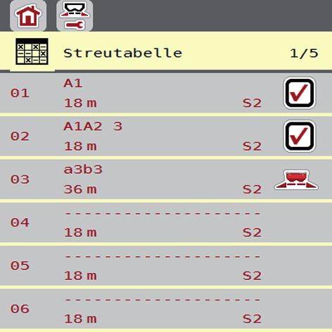 4 Käyttö, AXIS ISOBUS 4.4.9 Levitystaulukko Tässä valikossa voidaan luoda ja hallinnoida levitystaulukoita.