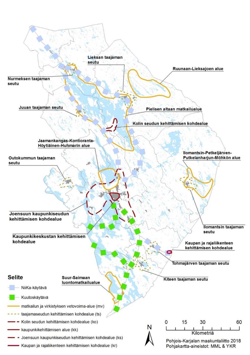 Kuva 9. Maakunnan kehittämisen kohdealueet.