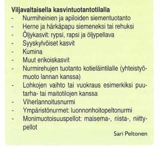 Vaihtoehtoja viljelykiertojen monipuolistamiseen