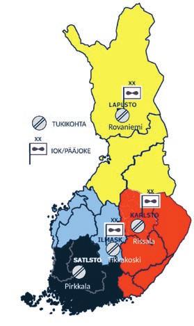 Ilmavoimien komentaja Rauhan aikana 3300 Henkilökunta 2030 Varusmiehet 1300 Ilmavoimien esikunta Ilmaoperaatiokeskus (IOK) LAPIN LENNOSTO Rovaniemi KARJALAN LENNOSTO Rissala Operatiivinen valmius