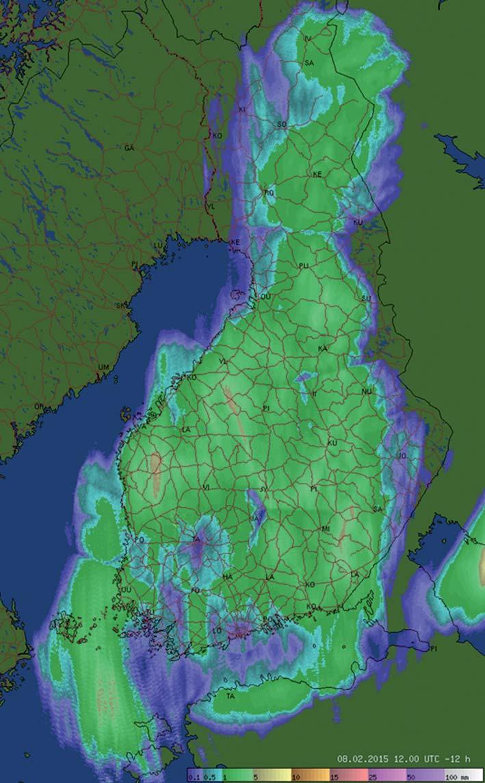 rihavaintoja että ilmakehämalleja, joista saatiin käsitys sateen alueellisesta vaihtelusta.