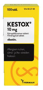 Kausittaisen ja jatkuvan allergisen nuhan oireiden, mukaan lukien allergisten silmäoireiden, hoitoon aikuisille ja yli 12-vuotiaille 1 tabletti (10 mg tai 20 mg)