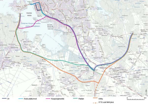 een perustamisen alueella. Osayleiskaavojen eteläosiin on osoitettu LRT-alueet, jotka mahdollistavat teollisuusraiteen rakentamista pääradalta lentokentän alueelle. 3.