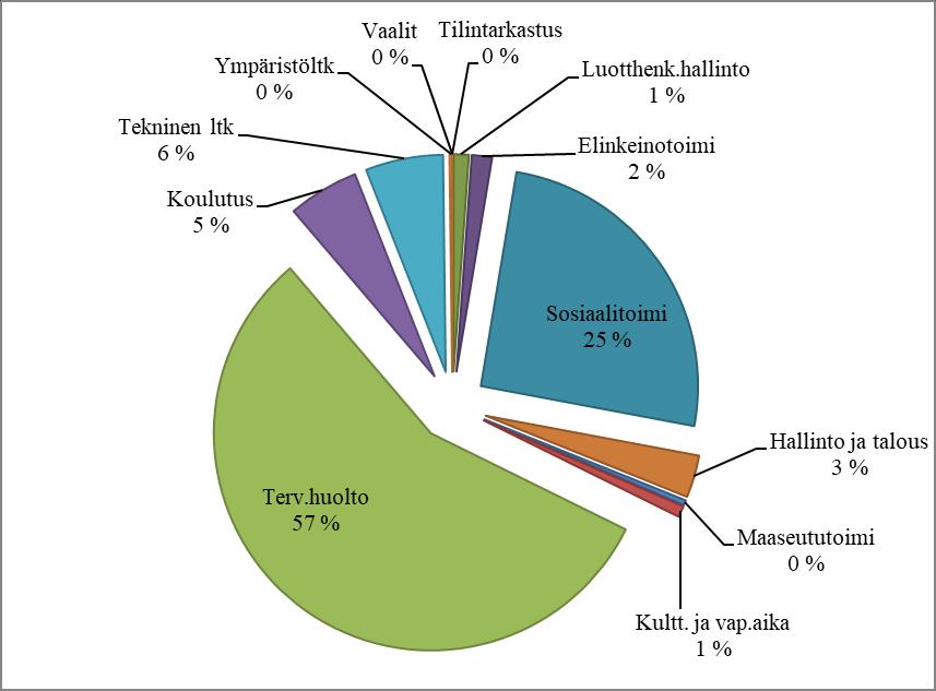 30 Rautalammin kunta PALVELUJENOSTO TOIMINNOITTAIN (ULKOISET 1000 ) Käyttötalous TP 2017 % TA 2018 % TA 2019 % Vaalit 3 0,0 2 0,0 1 0,0 Tilintarkastus 14 0,1 8 0,1 11 0,1 Luott.henk.