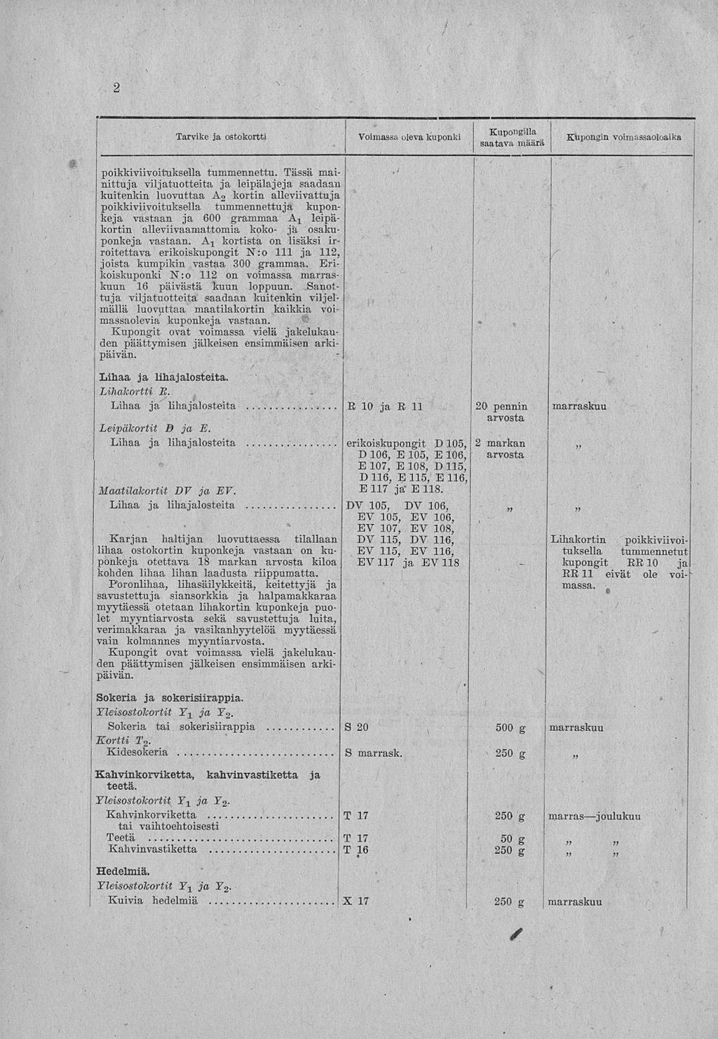 2 Voimassu oleva kuponki poikkivvoituksella tummennettu.