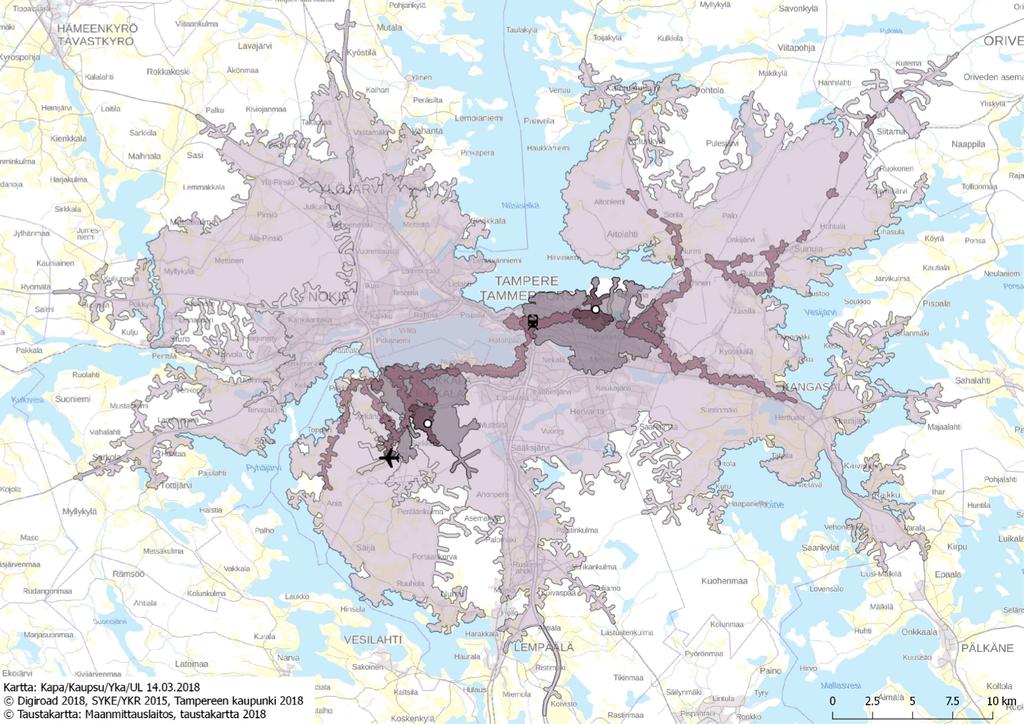 Ruotulan ja Vähä-Vaitin sijainti ja saavutettavuus Etäisyydet rautatieasemalta ja lentoasemalta Ruotula Vähä-Vaitti 5 km 15 km 23 km 5 km