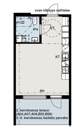 30,0 m 2 1h + kt AS B55, 2. krs AS B58, 2. krs AS B66, 3. krs AS B69, 3.