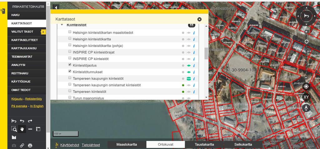 2.3. Kiinteistötunnukset ja kiinteistöjaotuksen saa selville myös