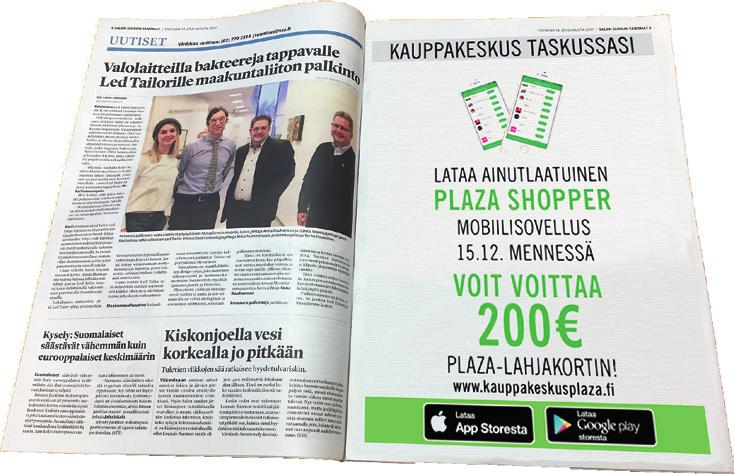 MEDIATIEDOT & HINNASTO 2018 SALON SEUDUN SANOMAT 11 10 11 sss mobiili Ilmoituspaikka pikselit hinta/ valmisviikko taminen Paraati yläreuna 300 x 300 430,00* 29,00 Panoraama 300 x 150 320,00* 15,00