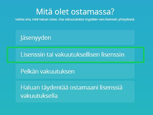 vielä käydä ostamassa lisenssivakuutus 1.