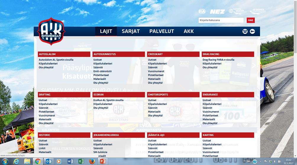 Toimitsijan asiointipaikat LIITTO Sääntökirja paperi-versio ja AKK:n internet-sivuilla Jäsenlehti, sähköinen versio Liiton nettisivut; tiedotteet!