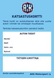 artiklojen alta Historic-, R-Lite ja V1600-luokan autoissa passit,