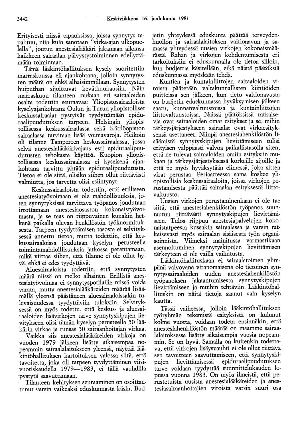 3442 Keskiviikkona 16.