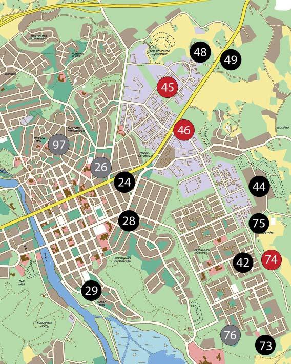 Porvoonjoen itäpuoliset osat Områden öster om Borgå å 24.