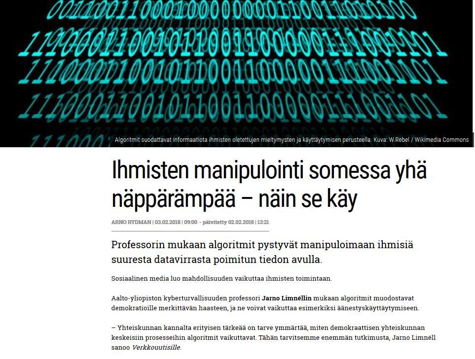 Anonymiteetti Avoimuus Automatisointi