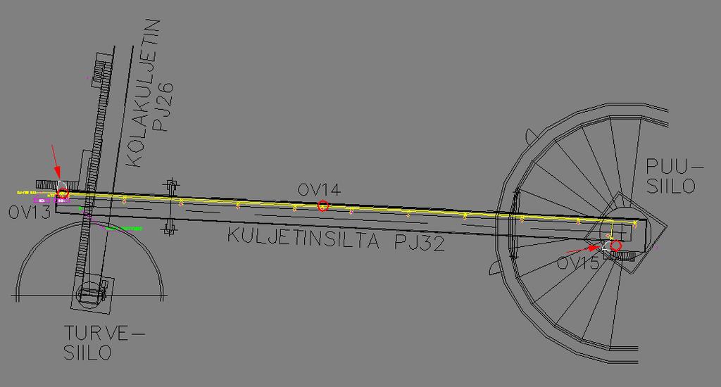 PJ32 alkupäähän. Kuljetinsilta PJ32 kuljettaa siis murskaamolta saamaansa puuhaketta puusiilon päälle.