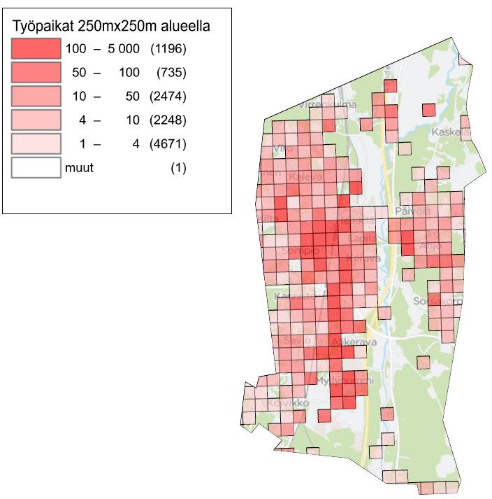 20 Kuva 5: Keravan asutus ja työpaikat Keravalla on noin 36 000 asukasta. Asutus painottuu keskustan lisäksi Kalevan, Savion sekä Ahjon alueille.