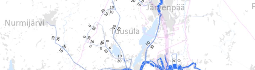 54 Kuva 19: Linjastosuunnitelman linjojen