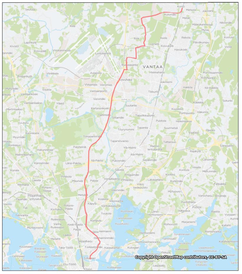 61 Linja 633 Hakaniemi Tuusuväylä Ruskeasanta Ilola - Korso Vuoroväli, min Arki Lauantai Sunnuntai