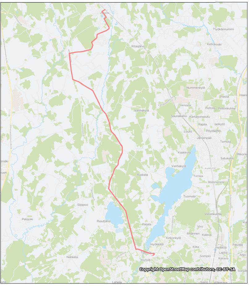 77 Linja 965 Hyrylä - Jäniksenlinna - Perttu - Jokela Vuoroväli, min Arki Lauantai Sunnuntai Linja 5-6 6-9.30 15-18 9.