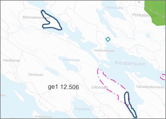 Suunnittelualueiden sijainnit on osoitettu viereisessä kartassa punaisilla pisteillä ja koko kaava-alueen likimääräiset sijainnit sinisillä ympyröinneillä.