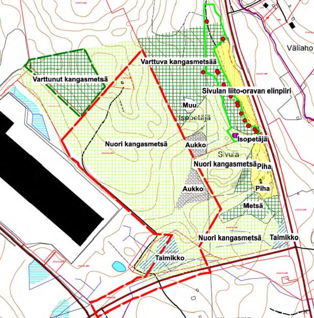 3.2 Luonnonympäristö Suunnittelualue on pääosin kangasmetsää, jossa vaihtelevat lehtomaisen kankaan, tuoreen kankaan ja kuivahkon kankaan metsätyypit mustikkatyypin tuoreen kankaan ollen vallitseva.