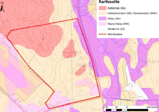 3.2.1 Maaperä Suunnittelualueen nykyinen maanpinta vaihtelee tasolla +128.0 +153.0. Koko suunnittelualue sijaitsee moreenimäessä, jossa kallio on paikoin pinnassa.