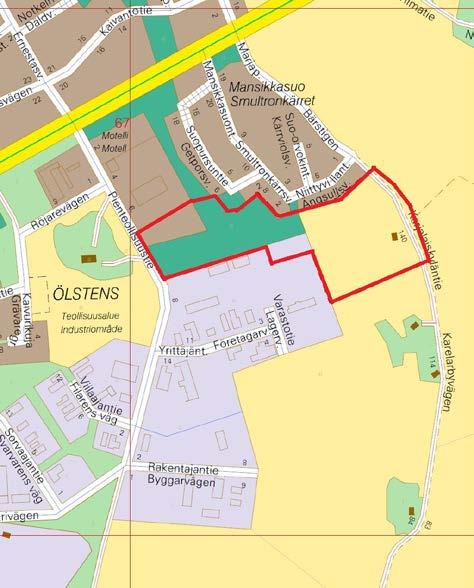 OSALLISTUMIS- JA ARVIOINTISUUNNITELMA LTE 5 PORVOO MANSIKKANTTY. KAUPUNGINOSA Korttelit -7 seä atu ja viristysalueet Asemaaavan muutos osee osaa iinteistöstä 6-09--6 ja iinteistöä 6-09--5.